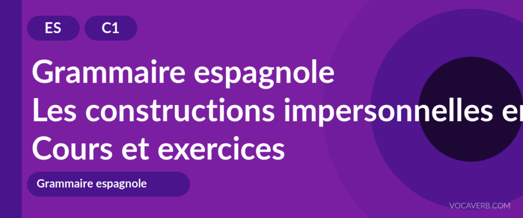 Les constructions impersonnelles en espagnol