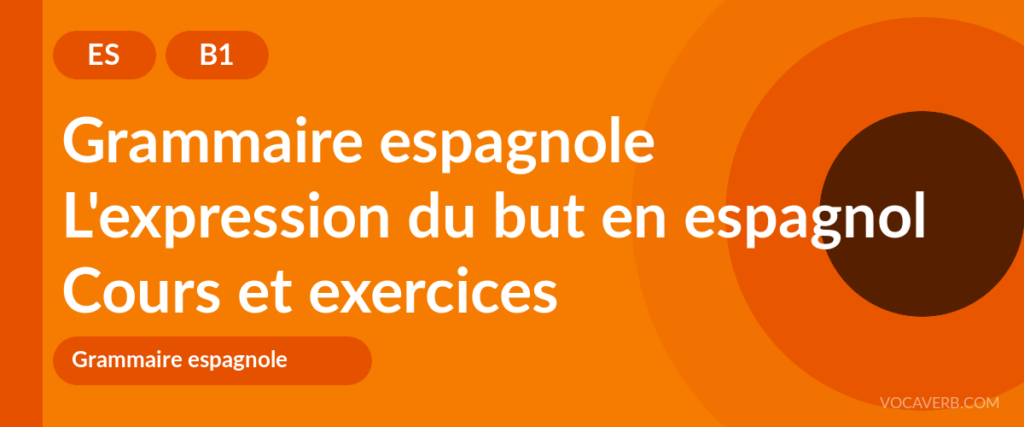 L'expression du but en espagnol