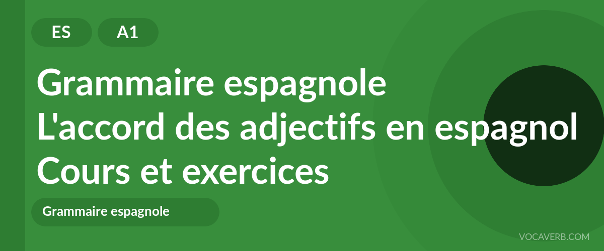 L'accord des adjectifs en espagnol [A1] — VocaVerb