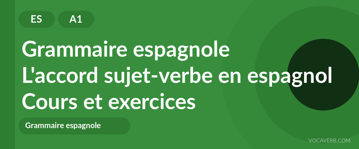 L'accord sujet-verbe en espagnol [A1] — VocaVerb