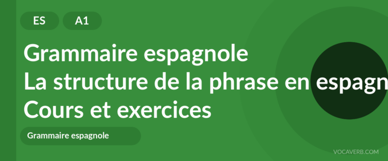 La structure de la phrase en espagnol [A1] — VocaVerb