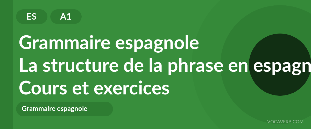 La structure de la phrase en espagnol [A1] — VocaVerb