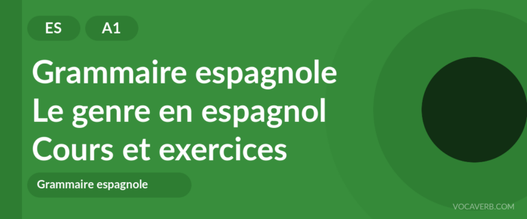 Le genre en espagnol [A1] — VocaVerb