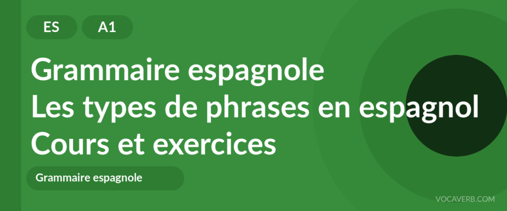 Les types de phrases en espagnol