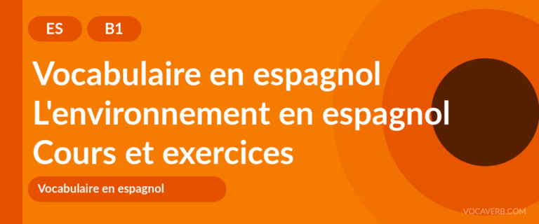L'environnement en espagnol [B1] — VocaVerb