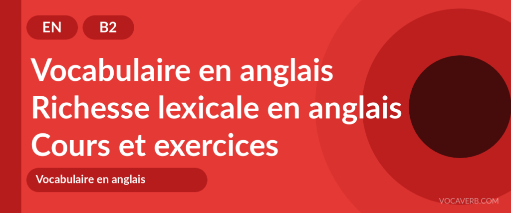 Richesse lexicale en anglais