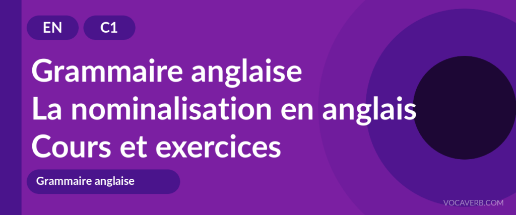 La nominalisation en anglais