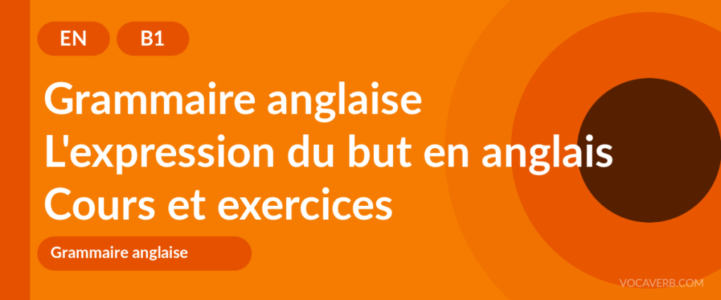 L'expression du but en anglais