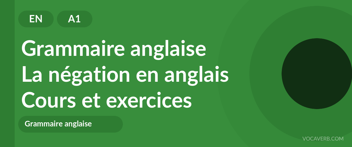 La négation en anglais [A1] — VocaVerb