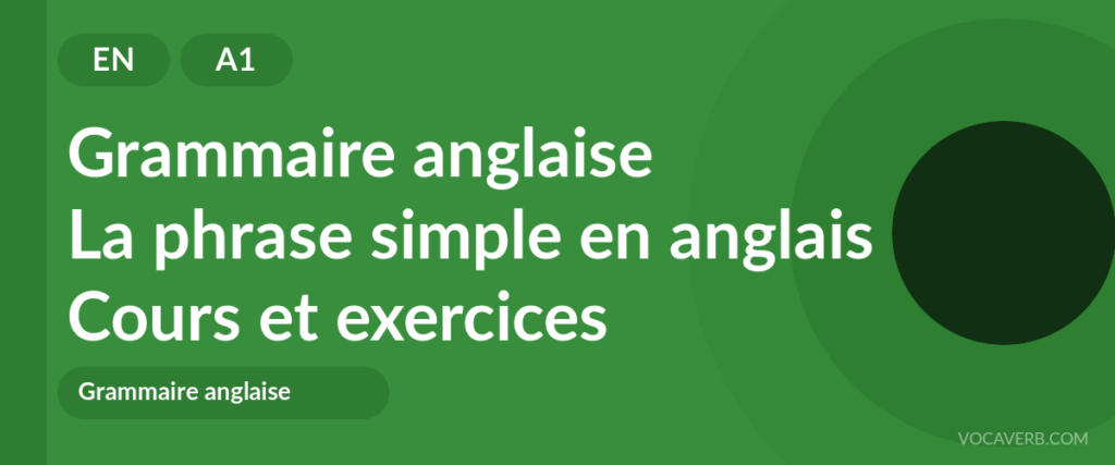 La phrase simple en anglais