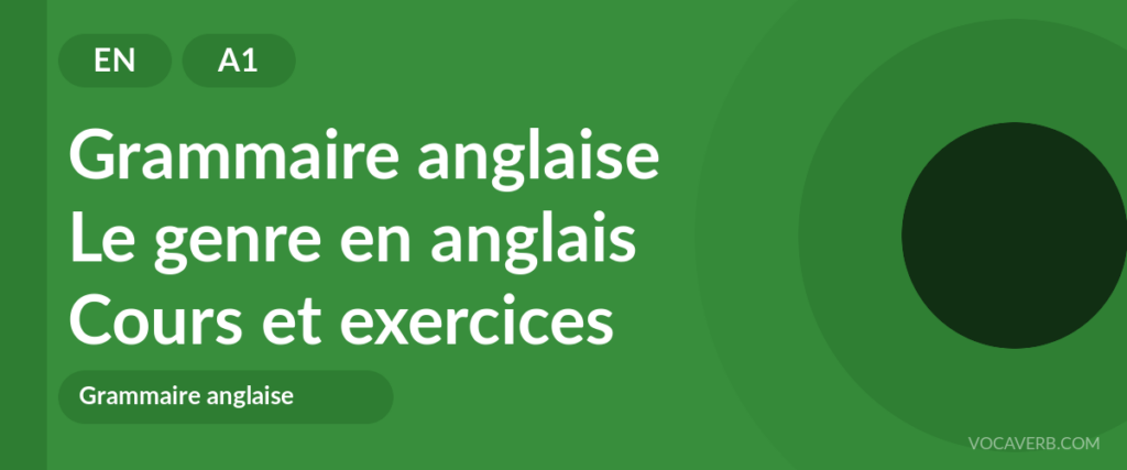 Le genre en anglais