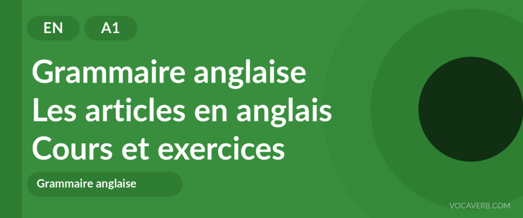 Les articles en anglais