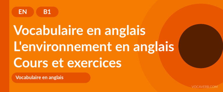 L'environnement en anglais [B1] — VocaVerb