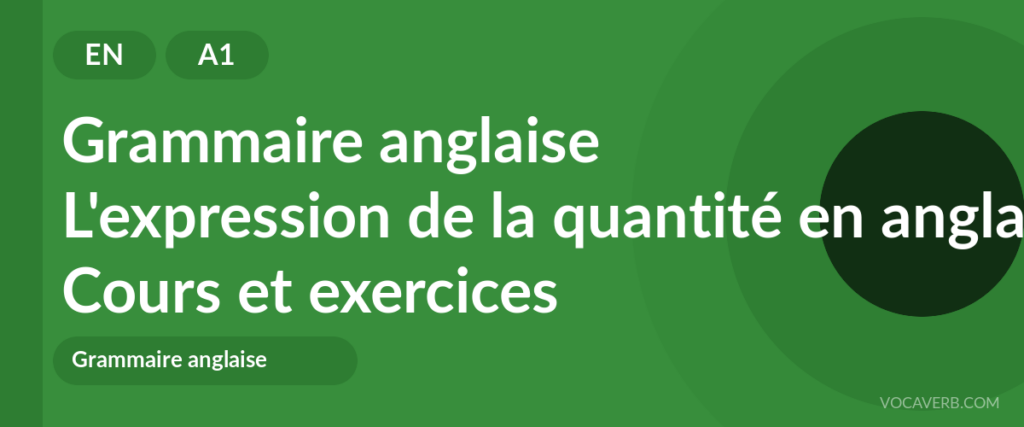 L'expression de la quantité en anglais