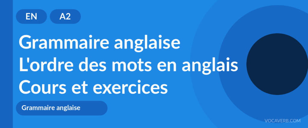 L'ordre des mots en anglais