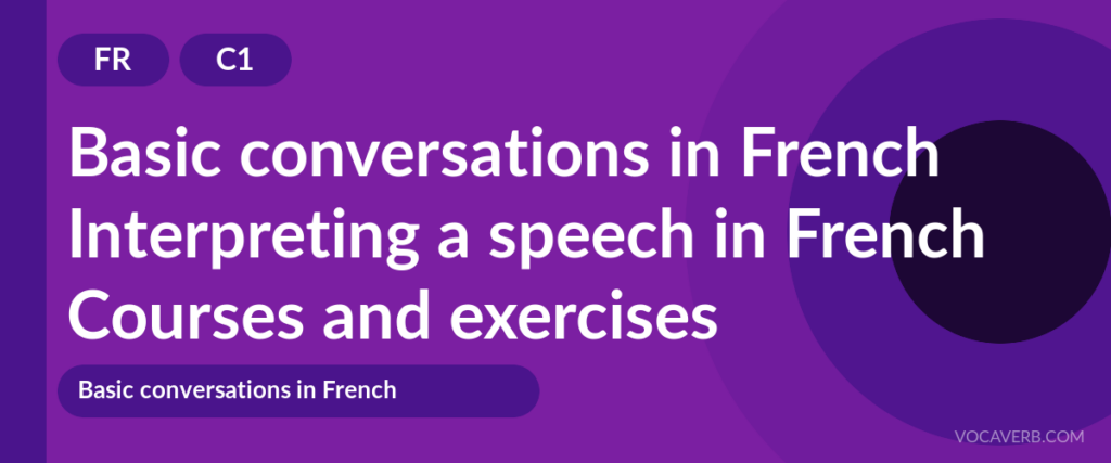 Interpreting a speech in French