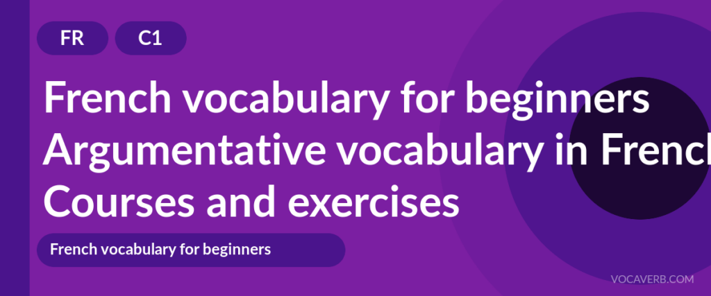 Argumentative vocabulary in French