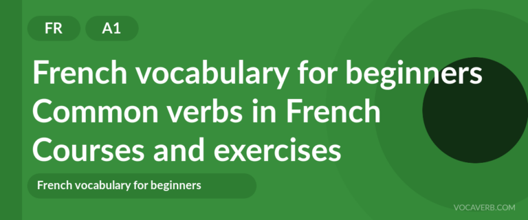 Common verbs in French [A1] — VocaVerb