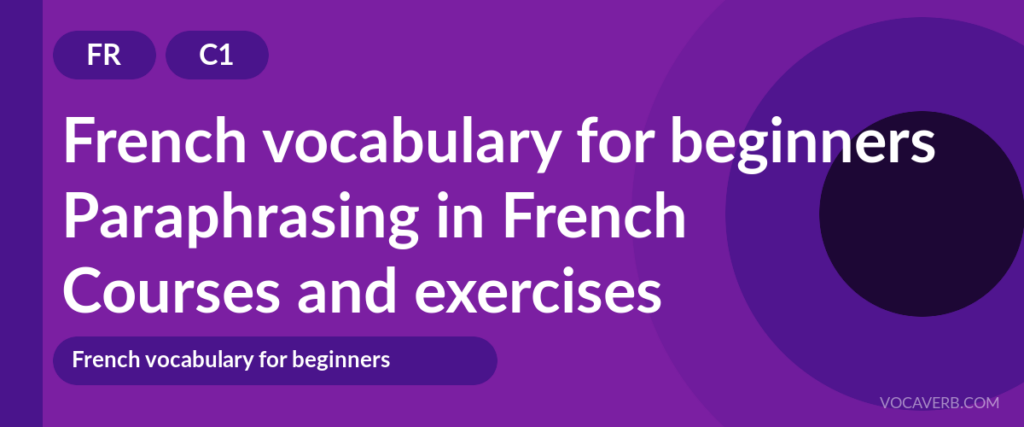 Paraphrasing in French