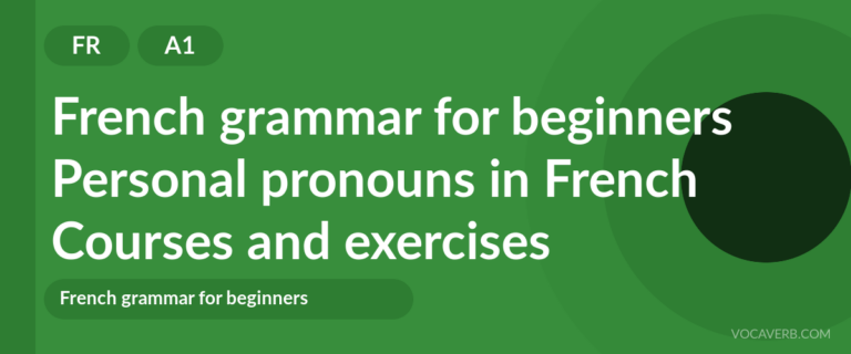 Personal pronouns in French [A1] — VocaVerb