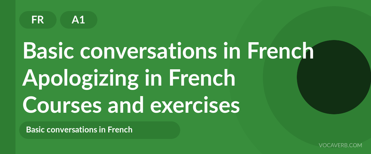 Apologizing in French [A1] — VocaVerb