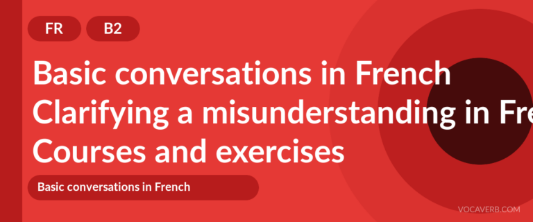 Clarifying a misunderstanding in French [B2] — VocaVerb