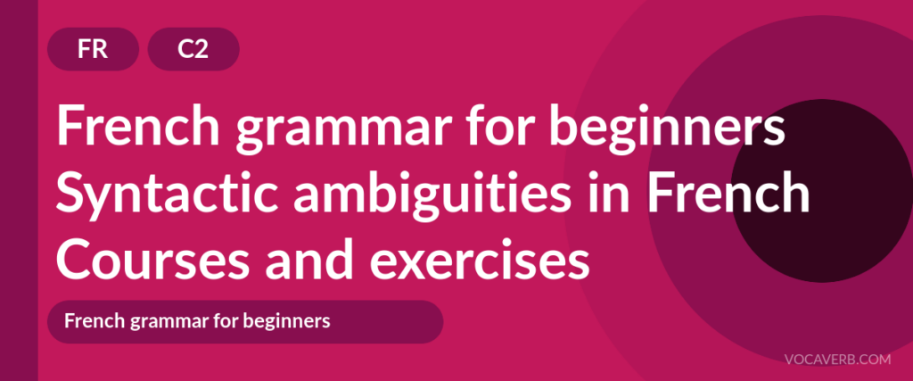 Syntactic ambiguities in French