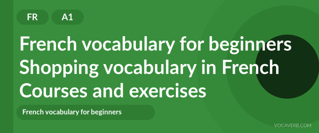 Shopping vocabulary in French