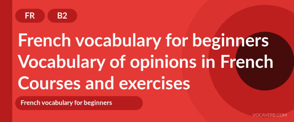 Vocabulary of opinions in French