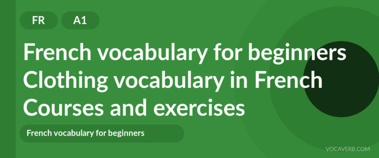 Clothing vocabulary in French [A1] — VocaVerb