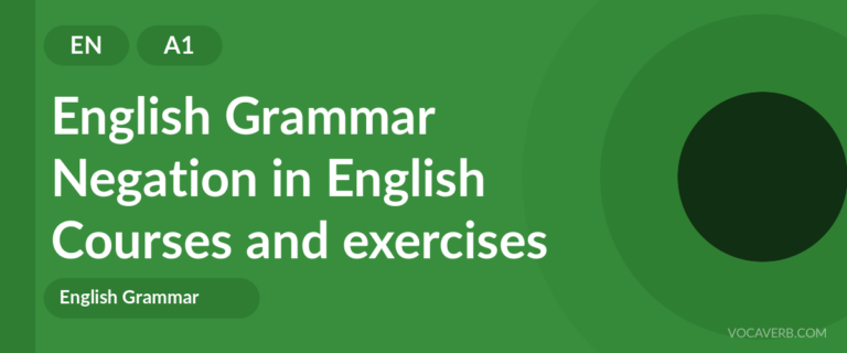 Negation in English [A1] — VocaVerb