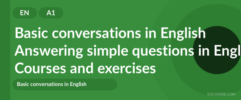 Answering simple questions in English [A1] — VocaVerb