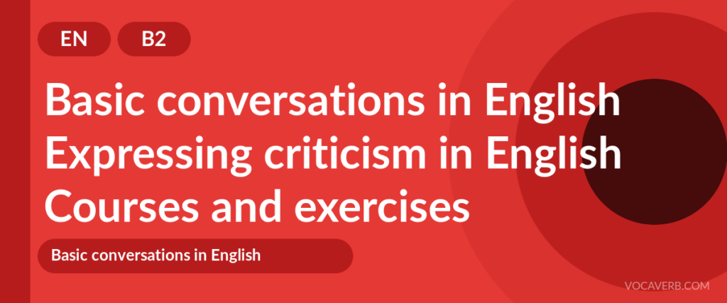 Expressing criticism in English