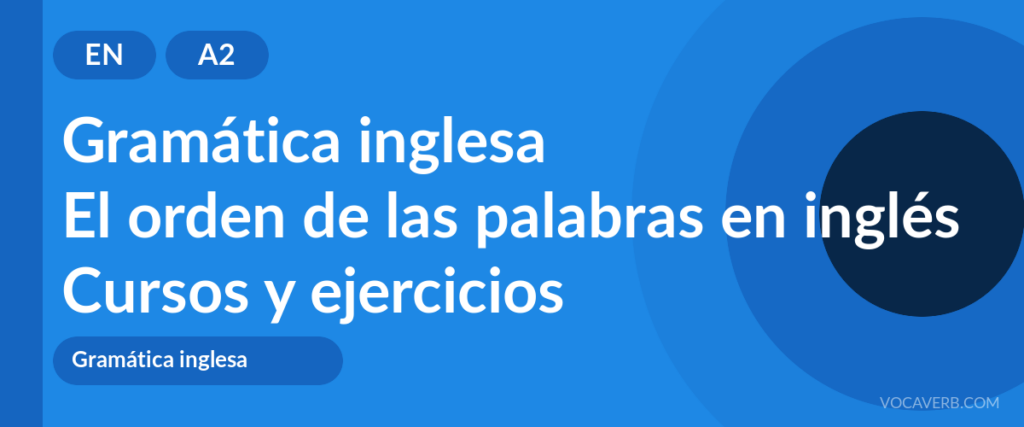 El orden de las palabras en inglés