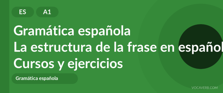 La estructura de la frase en español [A1] — VocaVerb