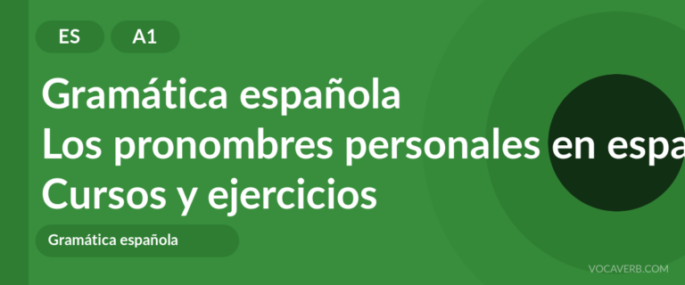 Los pronombres personales en español [A1] — VocaVerb