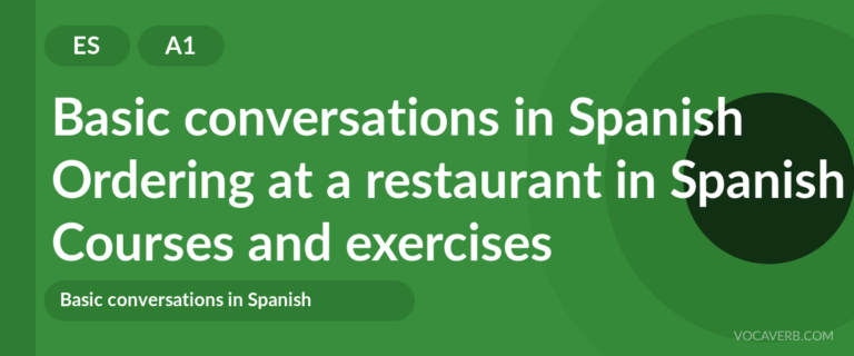 Ordering at a restaurant in Spanish [A1] — VocaVerb