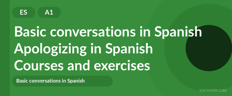 Apologizing in Spanish [A1] — VocaVerb