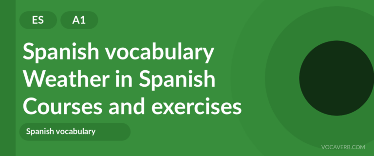 Weather in Spanish [A1] — VocaVerb