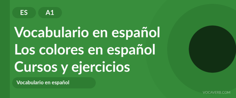 Los colores en español [A1] — VocaVerb