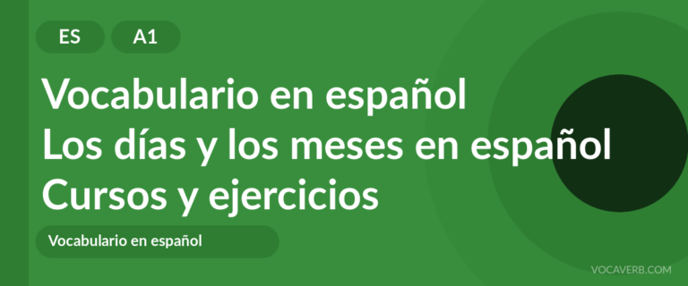Los días y los meses en español [A1] — VocaVerb