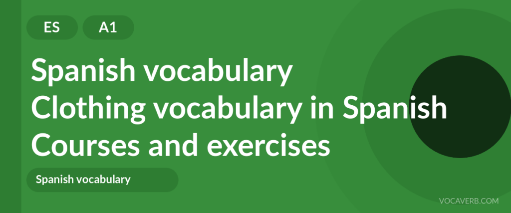 Clothing vocabulary in Spanish