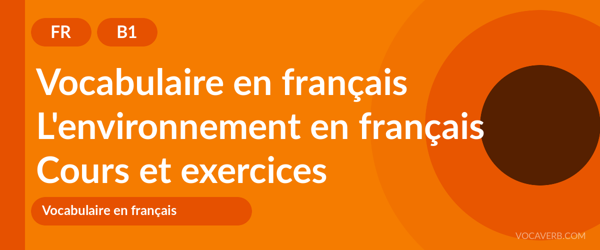 L'environnement en français [B1] — VocaVerb