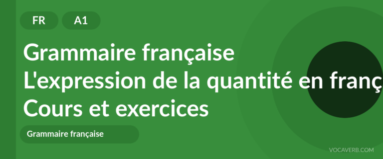 L'expression de la quantité en français [A1] — VocaVerb