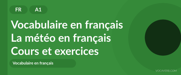 La météo en français [A1] — VocaVerb