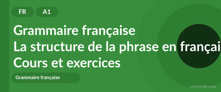 La structure de la phrase en français [A1] — VocaVerb