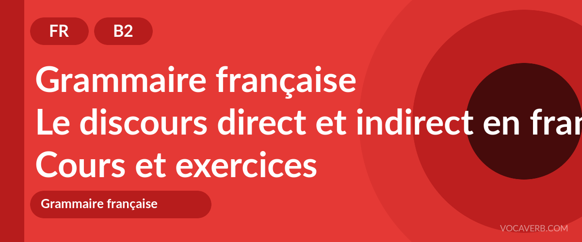 Le discours direct et indirect en français [B2] — VocaVerb