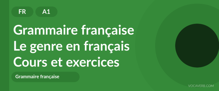 Le genre en français [A1] — VocaVerb