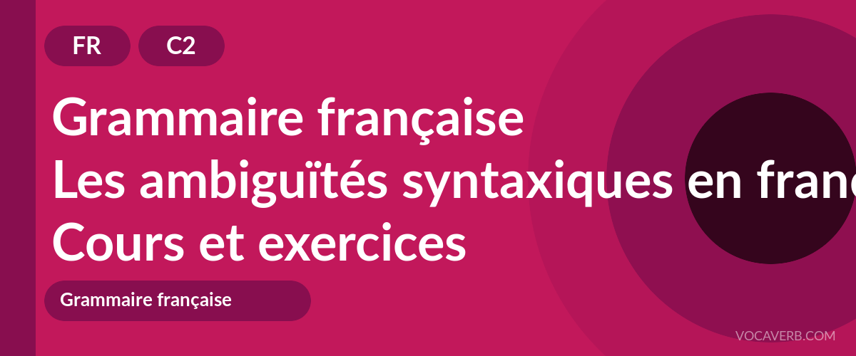 Les ambiguïtés syntaxiques en français [C2] — VocaVerb