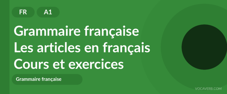 Les articles en français [A1] — VocaVerb